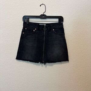 We The Free Black Denim Skirt